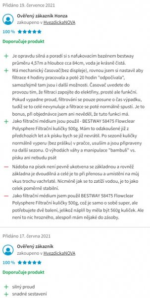 Recenzie a skúsenosti s pieskovou bazénovou filtráciou Bestway 58499