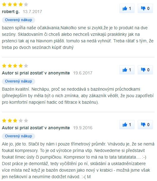 Recenzie a skúsenosti s nadzemným bazénom Marimex Tampa na Mall