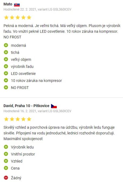 Recenzie a skúsenosti s americkou chladničkou LG GSL360ICEV na Alza