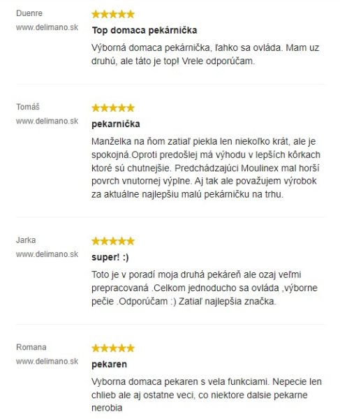 Recenzie a skúsenosti s domácou pekárňou Delimano Joy na Delimano.sk