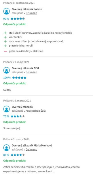 Recenzie a skúsenosti s domácou pekárňou Delimano Joy