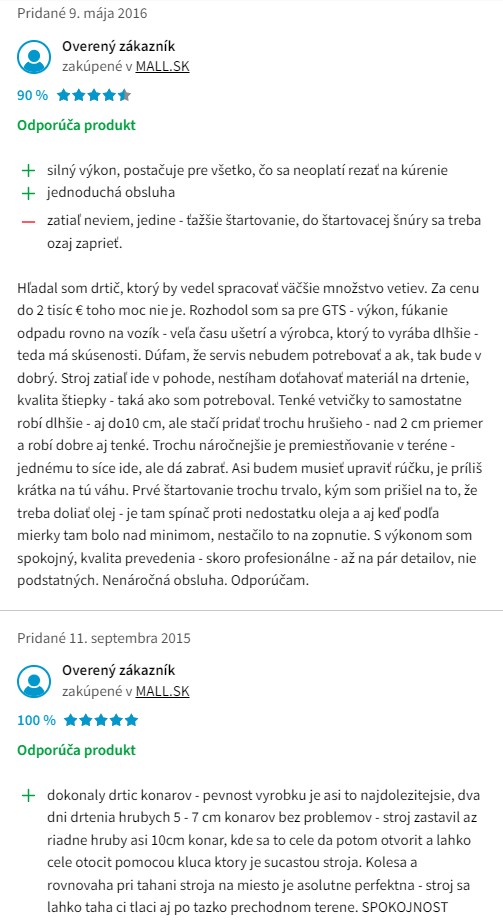 Recenze a zkušenosti s drtičem větví GTM GTS 900G