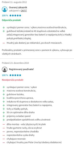 Recenzie a skúsenosti s eliptickým trenažérom Master EC100