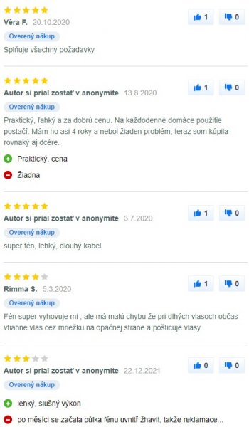 Recenzie a skúsenosti s fénom na vlasy Remington D5219 na Mall