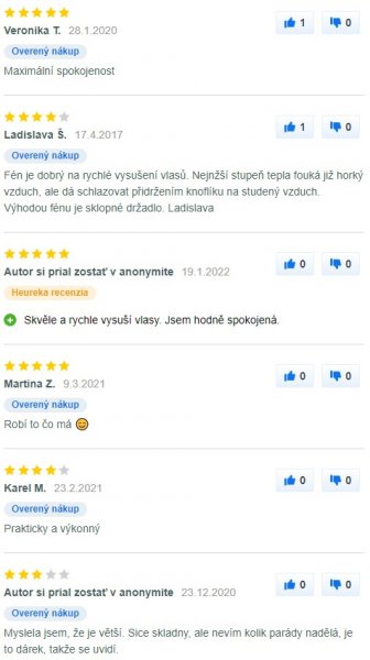 Recenzie a skúsenosti s fénom na vlasy Sencor SHD 7120 na Mall