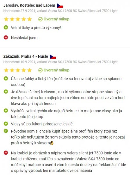 Recenzie a skúsenosti s fénom na vlasy Valera SXJ7500RC na Alza