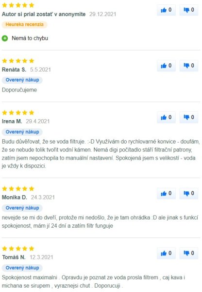 Recenzie a skúsenosti s filtračnou kanvicou BWT Slim na Mall