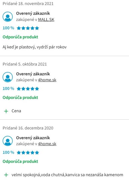 Recenzie a skúsenosti s filtračnou kanvicou BWT Slim