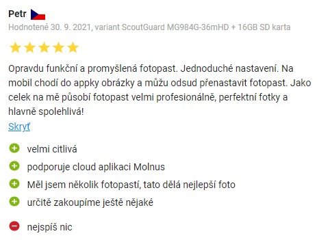 Recenzie a skúsenosti s fotopascou ScoutGuard MG984G-36M