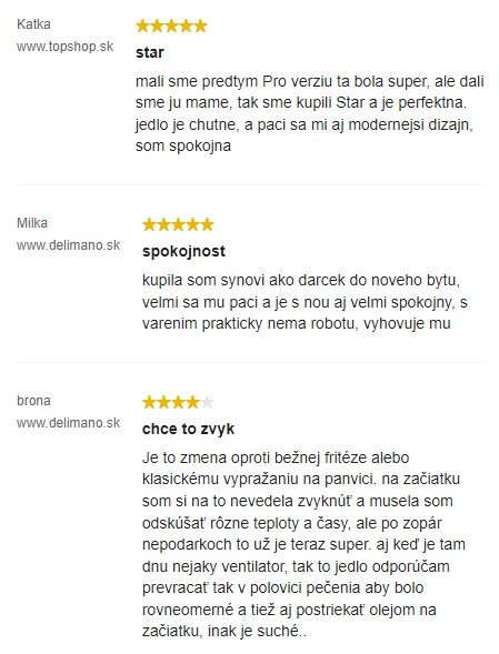 Recenzie a skúsenosti s teplovzdušnou fritézou Delimano Star