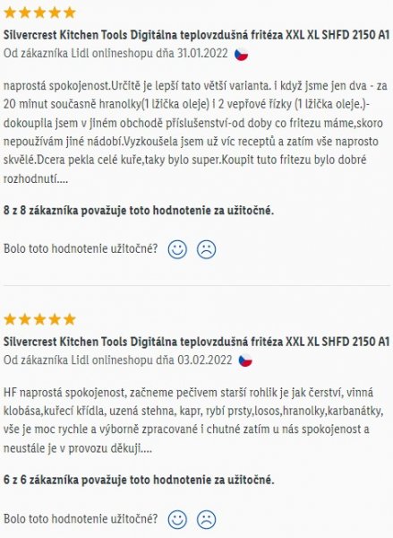 Recenzie a skúsenosti s teplovzdušnou fritézou Silvercrest SHFD 2150 A1 na Lidl