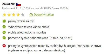 Recenzie a skúsenosti s infrasaunou Marimex Smart 1001 M na Alza