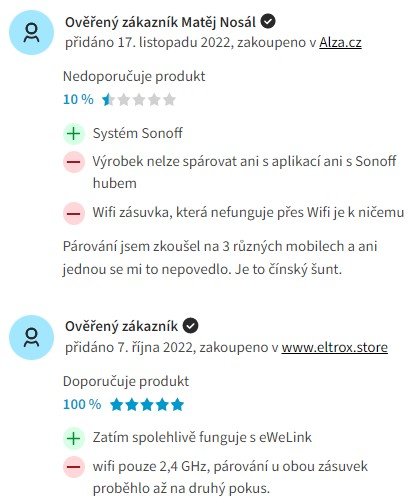 Recenzie a skúsenosti s inteligentnou zásuvkou Sonoff S26 R2TPE-FR