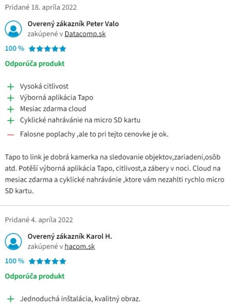 Recenzie a skúsenosti s kamerou na dom TP-Link Tapo C310