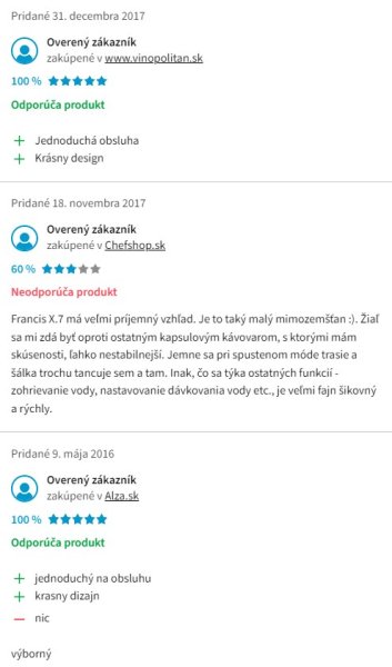 Recenzie a skúsenosti s kapsulovým kávovarom Illy Francis X7.1