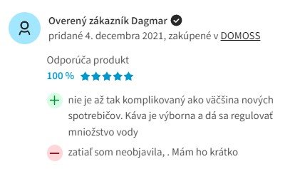 Recenzie a skúsenosti s pákovým kávovarom ETA Latterie 4180