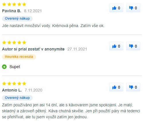  Recenzie a skúsenosti s pákovým kávovarom ETA Storio 6181 90040 na Mall