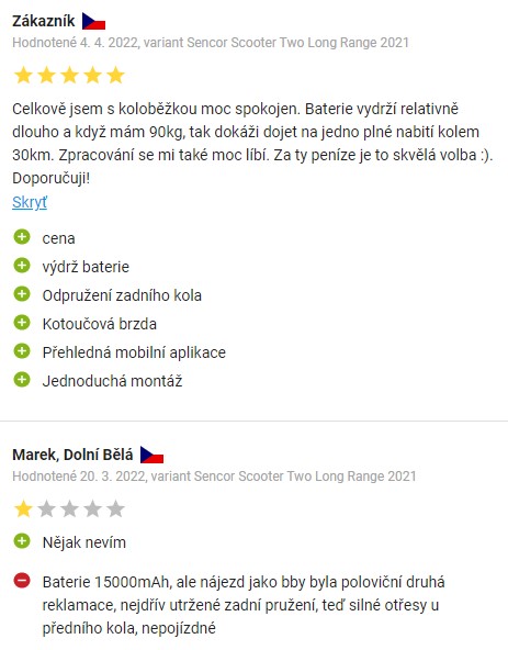 Recenze a zkušenosti s elektrickou koloběžkou Sencor Two Long Range na Alze