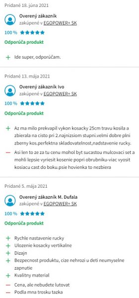 Recenzie a skúsenosti s aku kosačkou Ego Power+ LM1903E-SP