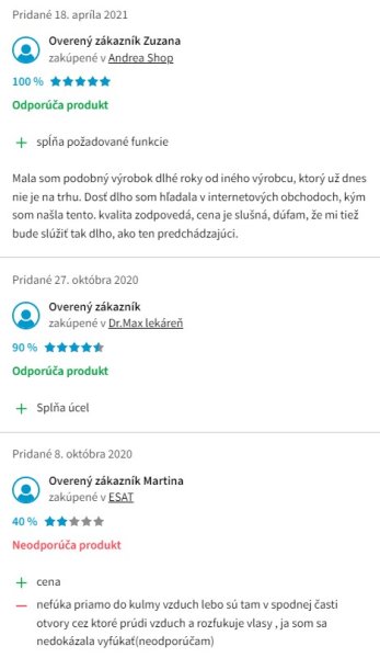 Recenzie a skúsenosti s kulmofénom Sencor SHS 7551