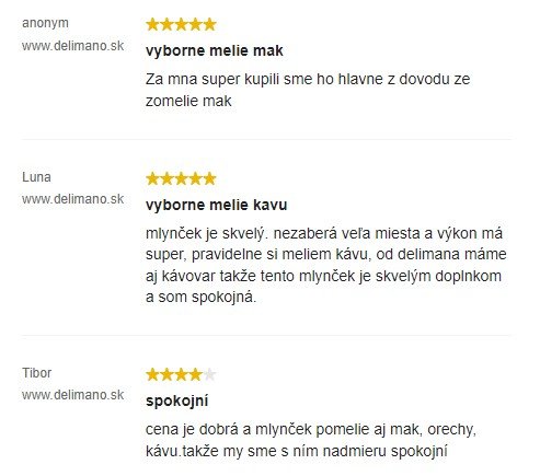 Recenzie a skúsenosti s mlynčekom na kávu Delimano Joy na Topshop