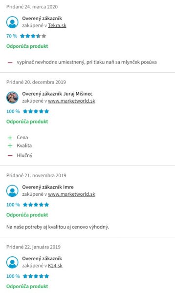 Recenzie a skúsenosti s mlynčeka na mäso Tefal NE105838