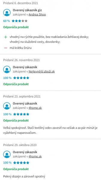 Recenzie a skúsenosti s naparovačom odevov Orava Steameasy