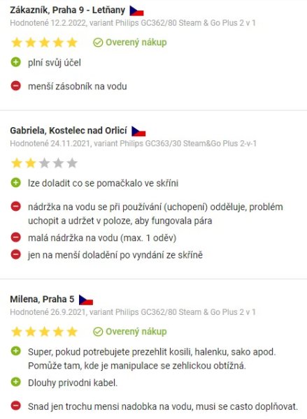 Recenzie a skúsenosti s naparovačom odevov Philips GC362/80 na Alza