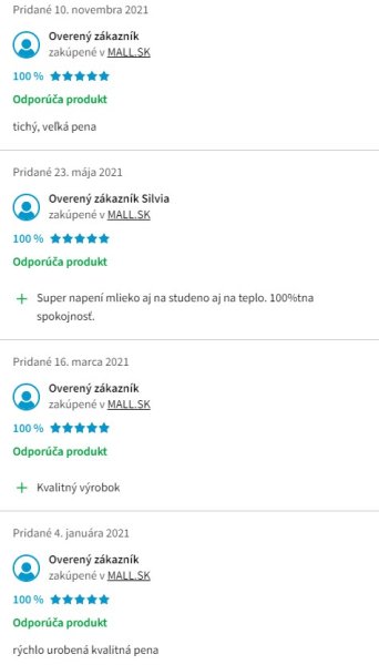 Recenzie a skúsenosti s napeňovačom mlieka ECG NM 115