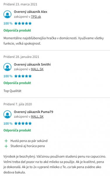 Recenzie a skúsenosti s napeňovačom mlieka ECG NM 216