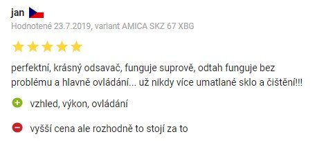 Recenzie a skúsenosti s komínovým digestorom Amica SKZ67XBG na Alza