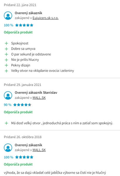 Recenzie a skúsenosti s odšťavovačom Sage BJE410