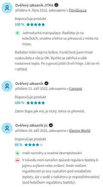 Recenzie a skúsenosti s olejovým radiátorom Concept RO3309