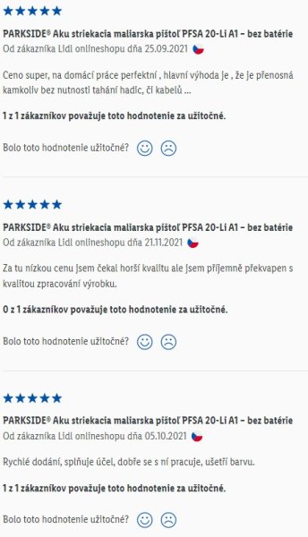 Recenzie a skúsenosti s Parkside AKU striekacou maliarskou pištoľou PFSA 20-Li A1