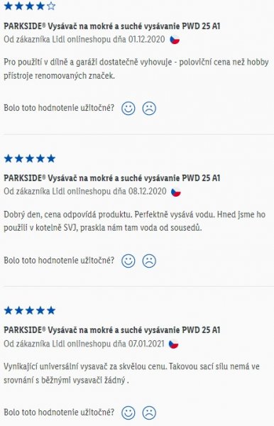 Recenzie a skúsenosti s vysávačom Parkside PWD 25 A2