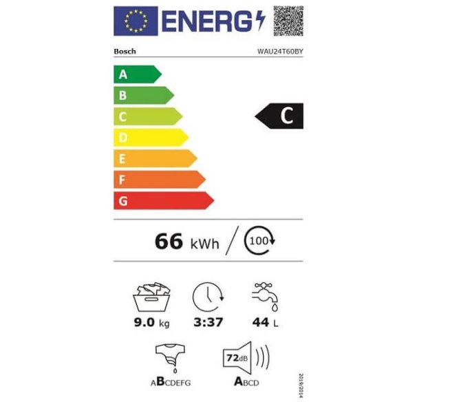 Bosch WAU24T60BY energetický štítok