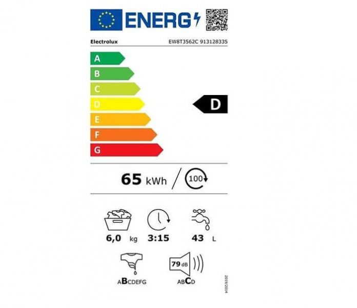 Electrolux EW6T4262IC energetický štítok