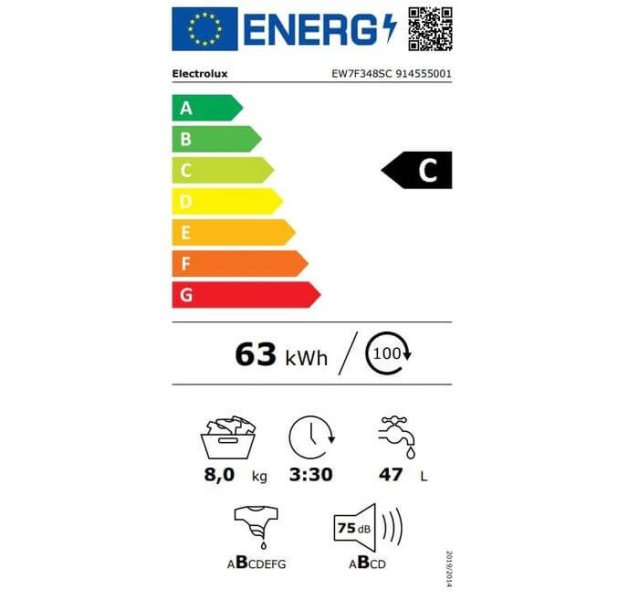 Electrolux EW7F348SC energetický štítok