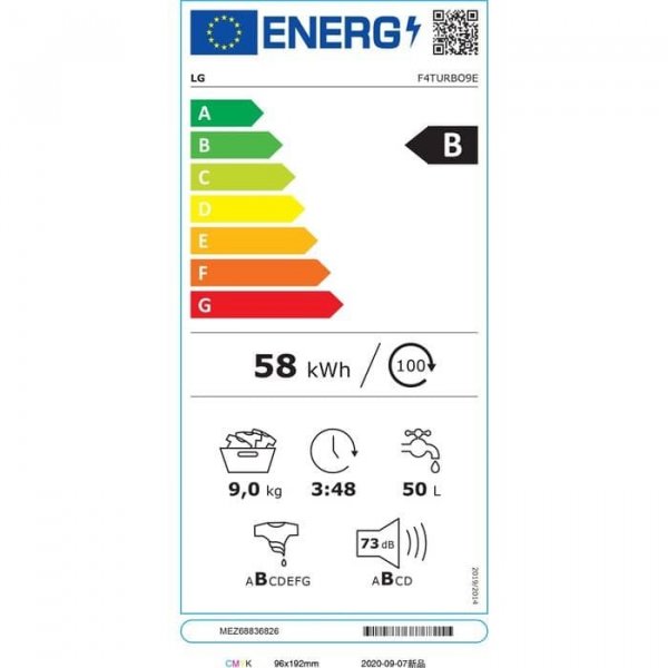 LG F4TURBO9E energetický štítok