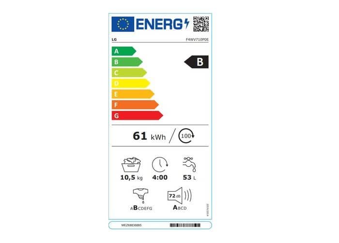 LG F4WV710P0E energetický štítok