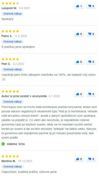 Recenzie a skúsenosti s práčkou so sušičkou LG F2DV5S8S1 na Mall