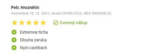 Recenzie a skúsenosti s práčkou Whirlpool W6X W845WB EE na Alza