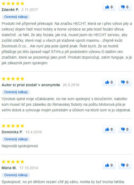 Recenzie a skúsenosti s benzínovou reťazovou pílou Hecht 962 na Mall