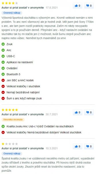 Recenzie a skúsenosti so slúchadlami Sony WF-1000XM3 na Mall