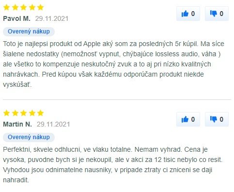 Recenzie a skúsenosti so slúchadlami Apple AirPods Max na Mall