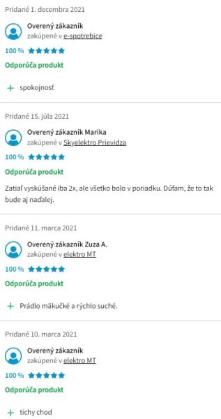 Recenzie a skúsenosti so sušičkou bielizne AEG AbsoluteCare T8DBG68WC