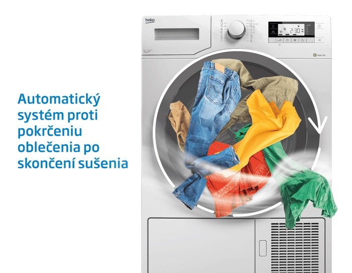 Beko DPS 7405 G B5 automatický systém proti krčeniu oblečenia