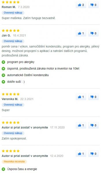 Recenzie a skúsenosti so sušičkou bielizne LG RC80EU2AV4D na Mall