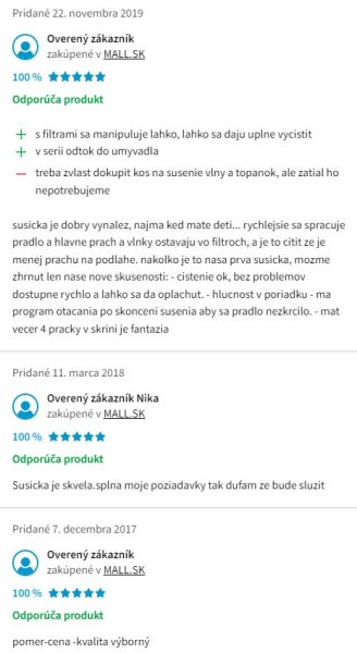 Recenzie a skúsenosti so sušičkou bielizne Siemens WT47U690CS