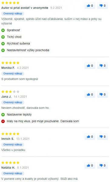 Recenzie a skúsenosti so sušičkou potravín Sencor SFD 742RD na Mall